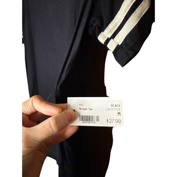 MOD black and white striped tshirt nwt - Picture 3 of 6